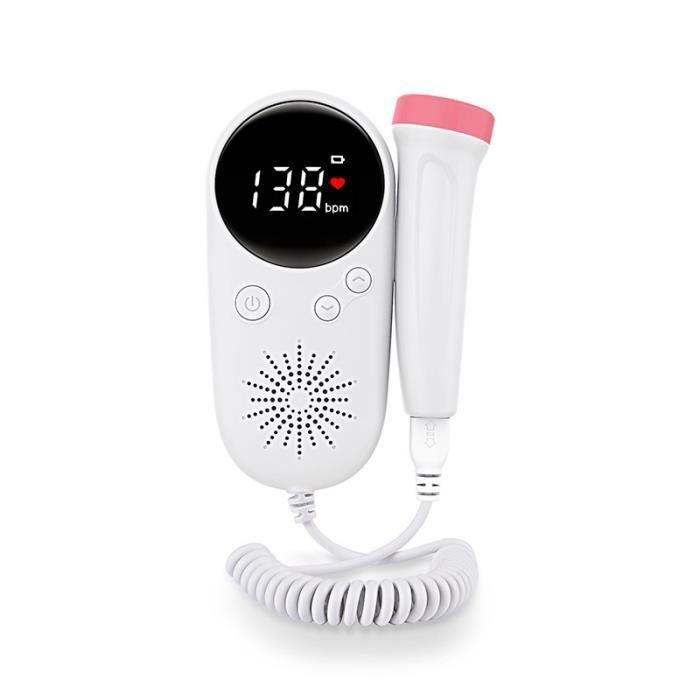 Moniteur de fréquence cardiaque pour bébé, sonde professionnelle haute sensibilité, adaptée aux mères enceintes-rose