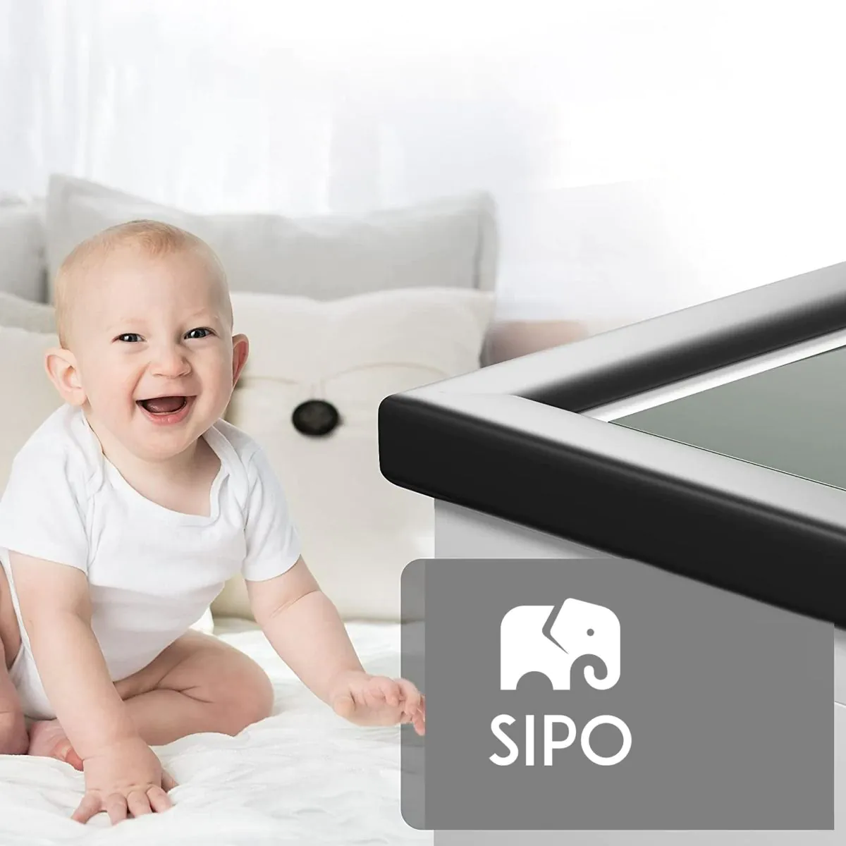 Sipo Piankowa Taśma Zabezpieczająca Ostre Krawędzie Mebli L-Kształt ,Czarna