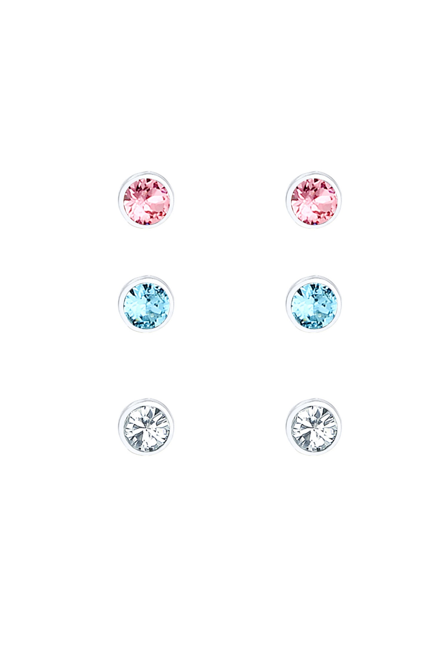 Elli Enfants Basic Multicolore Bleu Rose avec cristaux en argent sterling 925