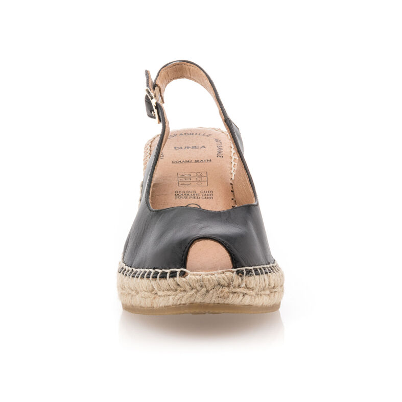 Schwarze Espadrilles für Damen mit Seilsohlen