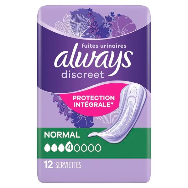 „Always Discreet“ įprasti šlapimo nelaikymo įklotai, skirti šlapimo nelaikymui<br>Medicinos prietaisas – 12 vnt.