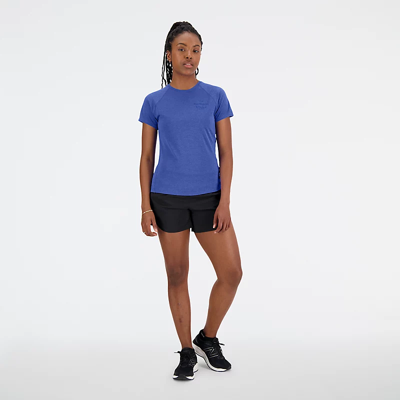 Koszulka damska av krótkim rękawem med nadrukiem Impact Run - MARINE BLUE HEATHER