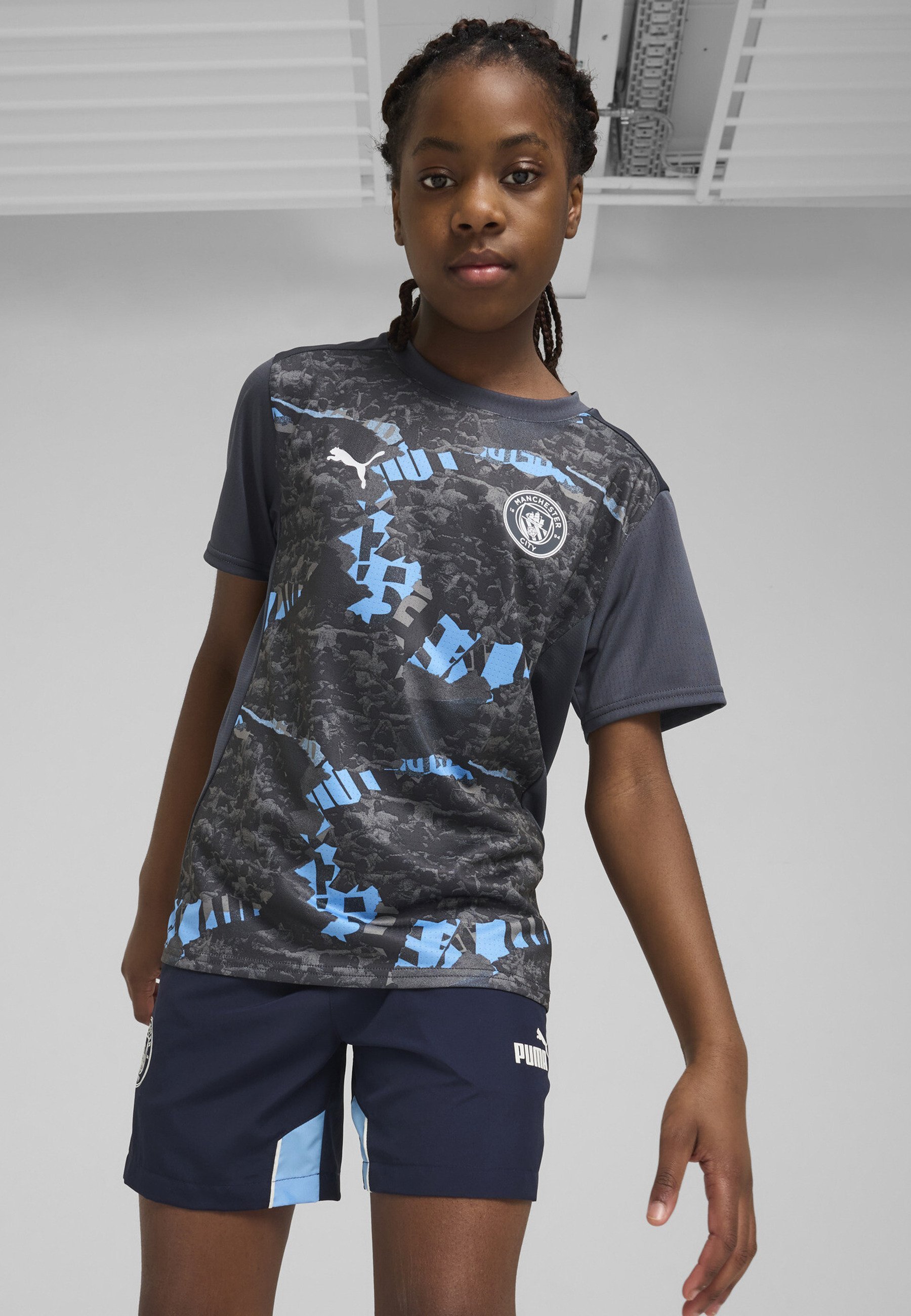 Puma MANCHESTER CITY PRE-MATCH JEUGD - T-shirt met print - donkergrijs-lichtgrijs