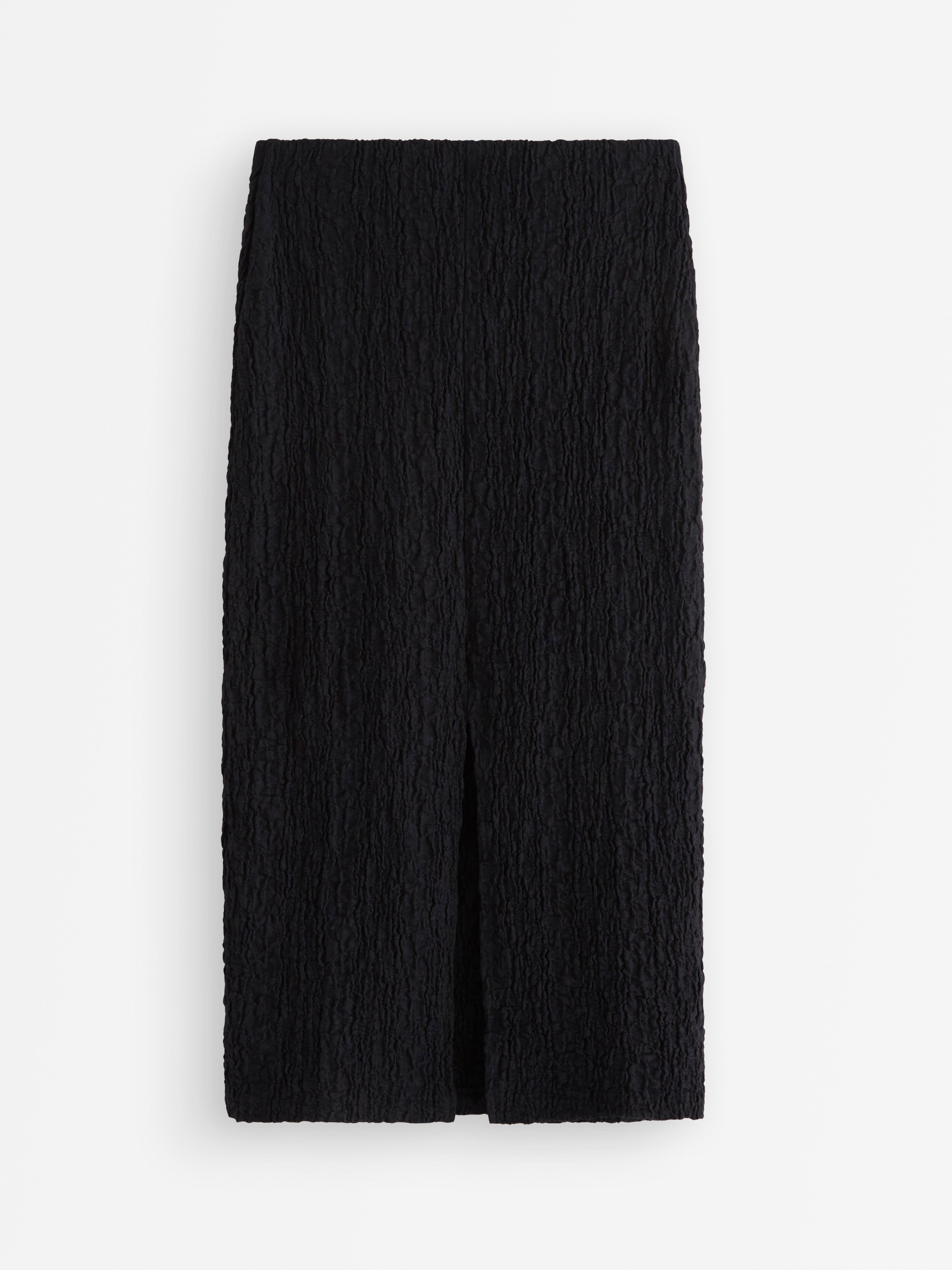 Falda midi de punto negra