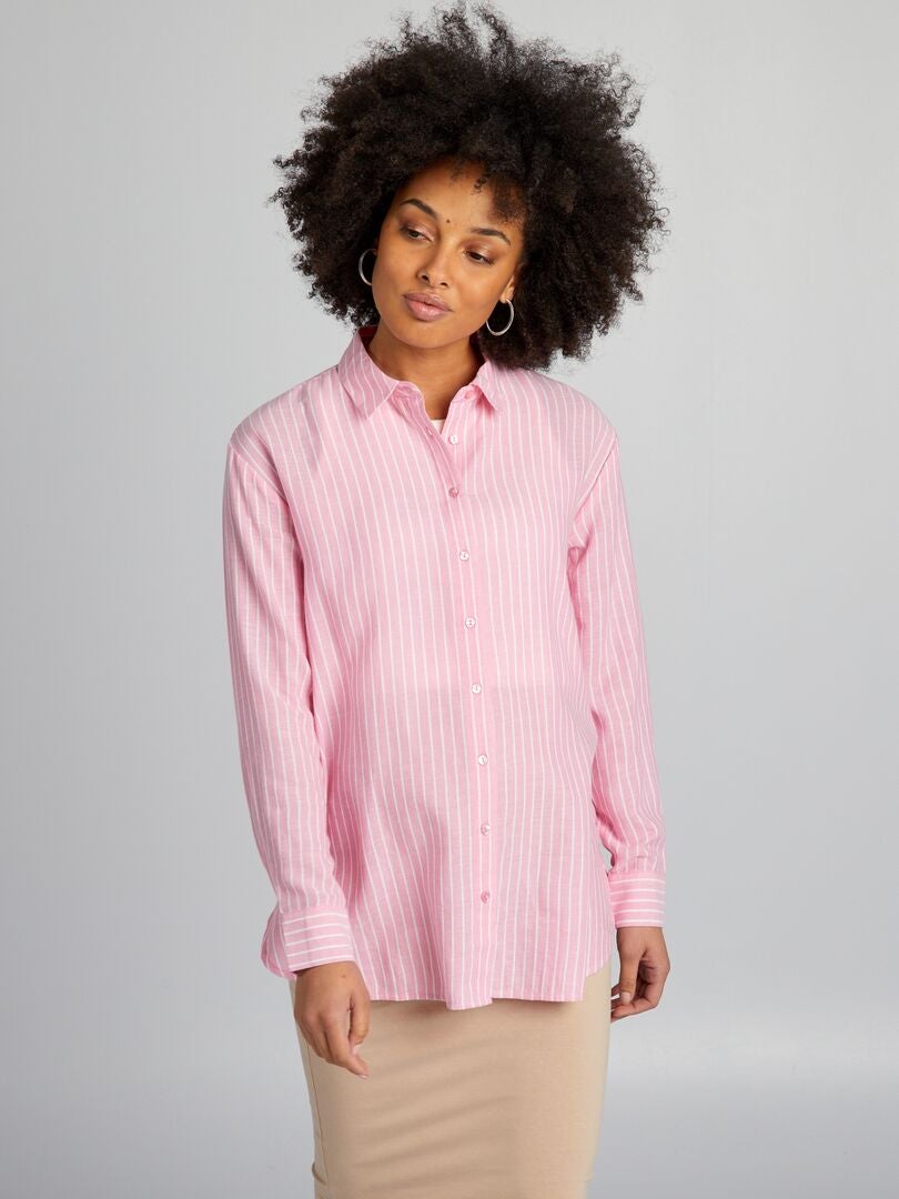 Gestreept zwangerschapsshirt - ROZE
