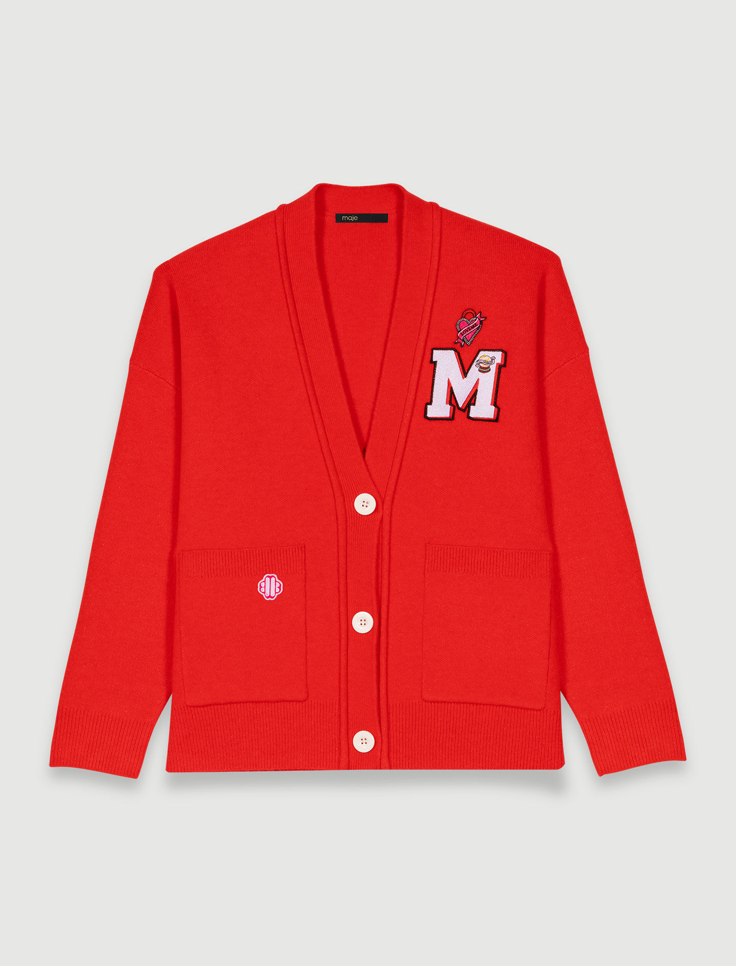 Gebreid vest-Rouge coquelicot