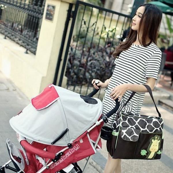 Bolso cambiador para bebé con diseño de jirafa - Naranja