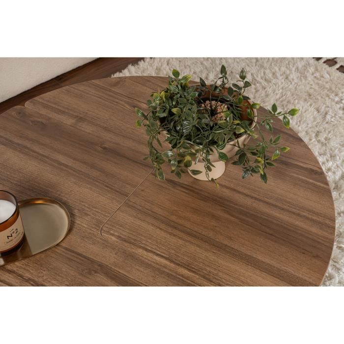 Tavolino da caffè - MOIRA - Rotondo - Noce - 90 x 90 x 41 cm
