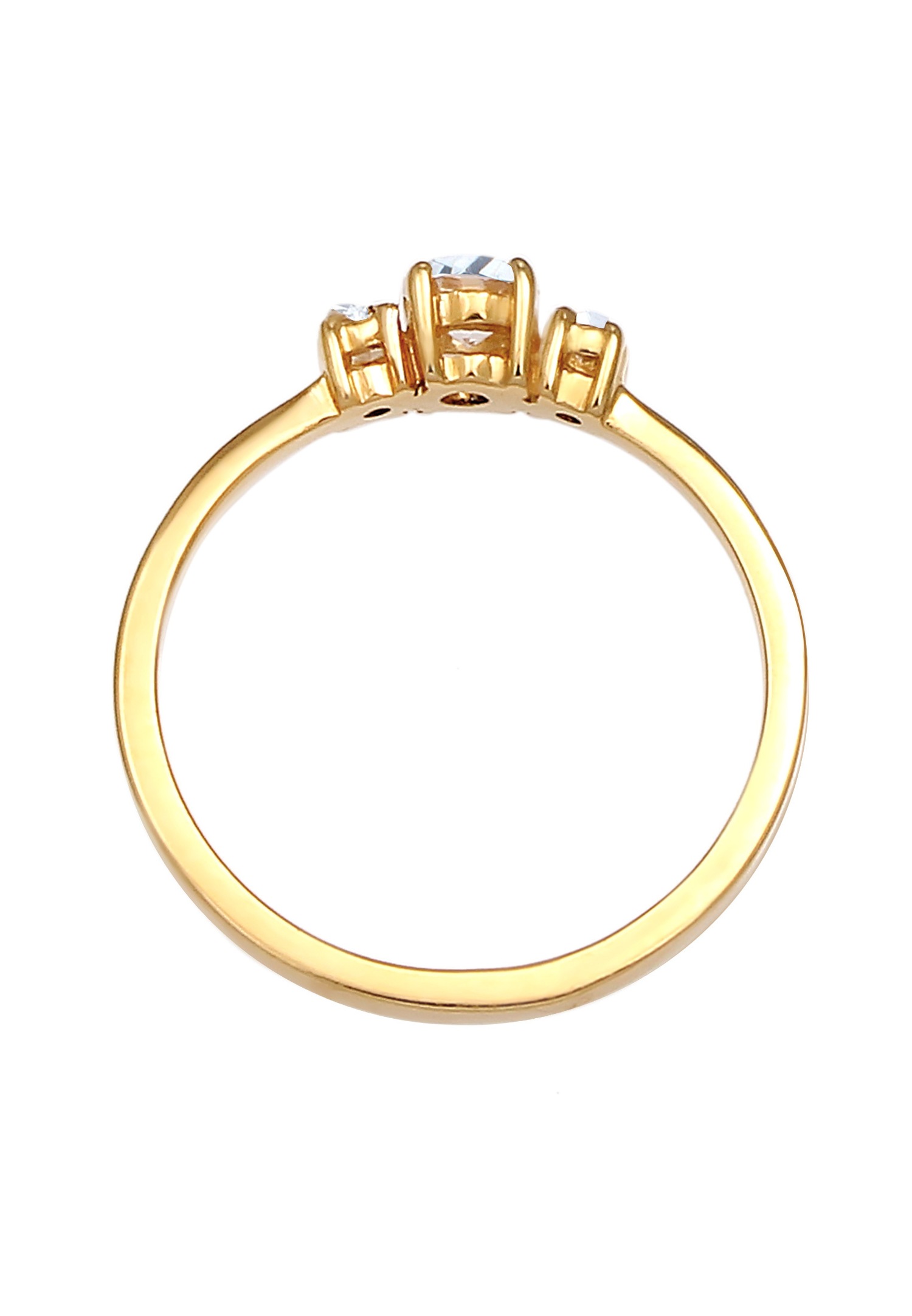 Elli Anneau d'enclenchement Engagement Cristaux de Zircone 925 Argent