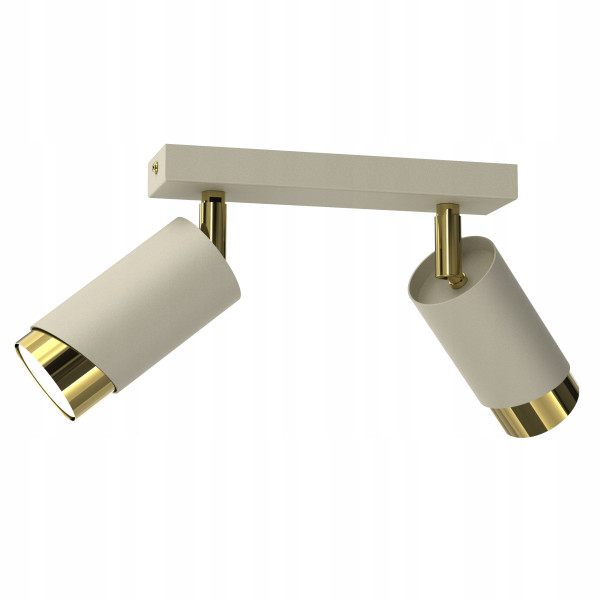 Lampa sufitowa plafon regulowane 2x gu10 beż złoto bevel