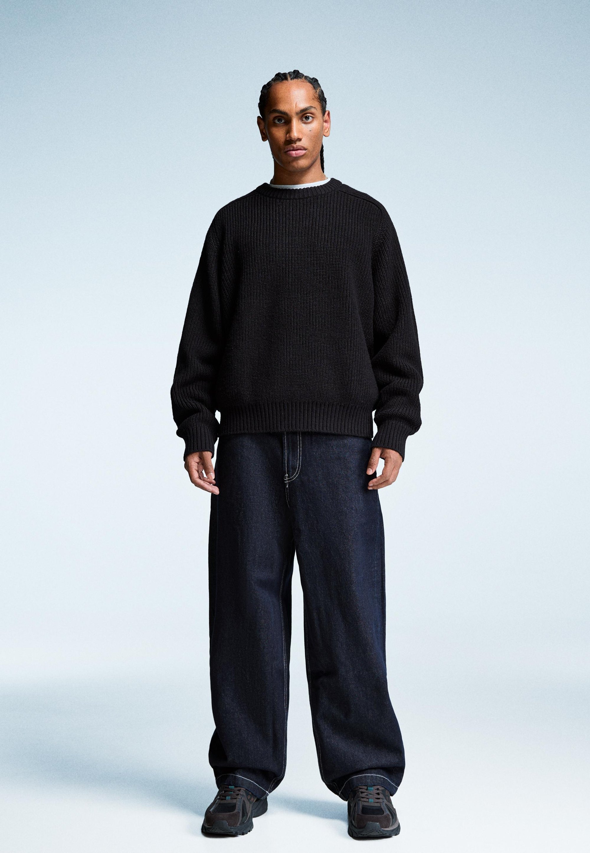 Bershka SUPER-BAGGY - Široke kavbojke - kraljevsko modre