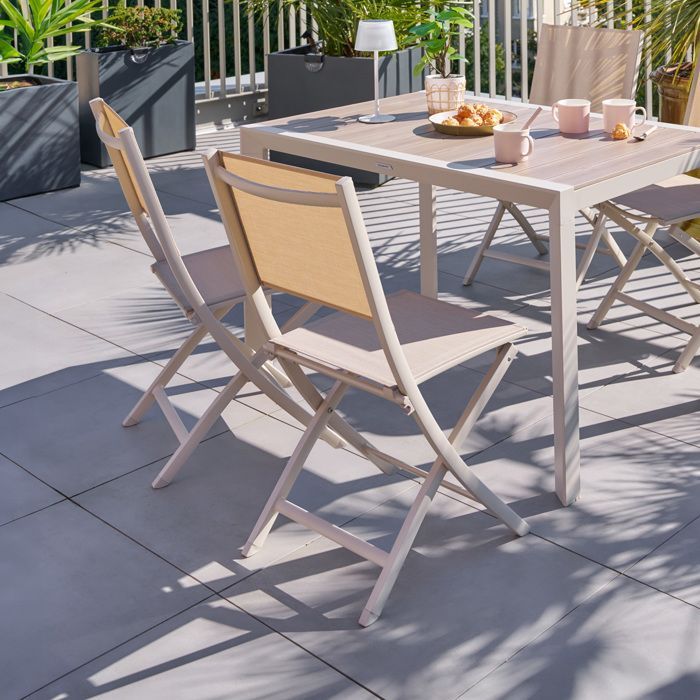 Lot de 4 chaises de jardin pliantes 