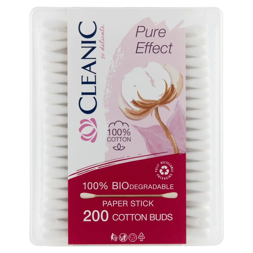 Cleanic Patyczki Higieniczne Pure Effect Pudełko Prostokątne