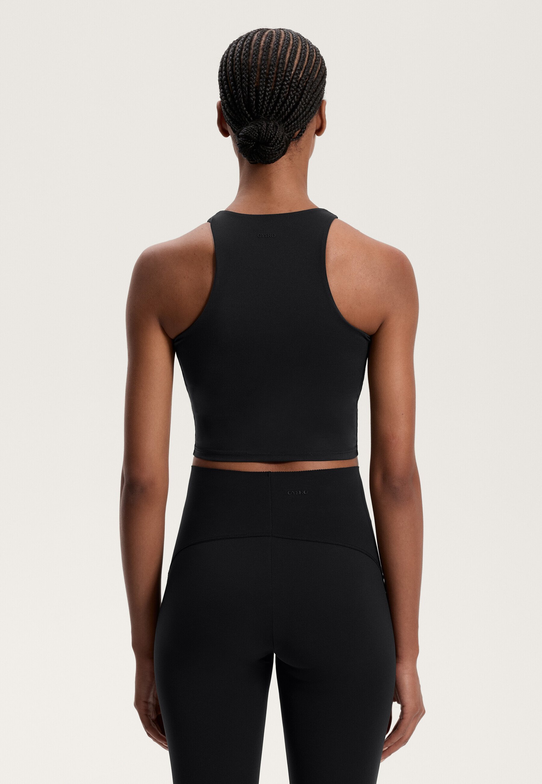 OYSHO NEKHOUDER - Top - zwart