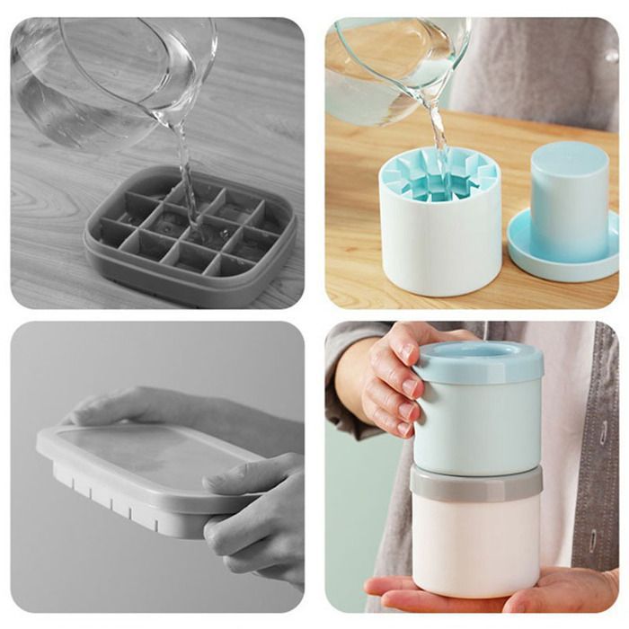 Molde redondo de silicona para cubitos de hielo: cubitera compacta y creativa para frigorífico, bar, cócteles, zumos y whisky.