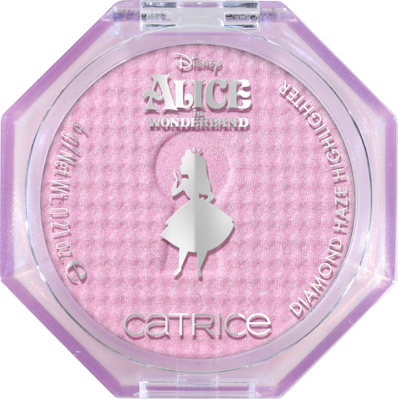 Pó compacto iluminador Catrice Disney Alice no País das Maravilhas com efeito multicromático