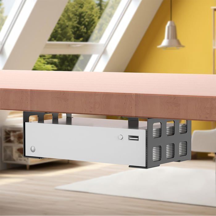 Support Mural Universel Sous Table,Compatible Avec Projecteur Série S,Mini Pc,Boîtier Tv,Routeur,Cadre En Acier Inoxydable De