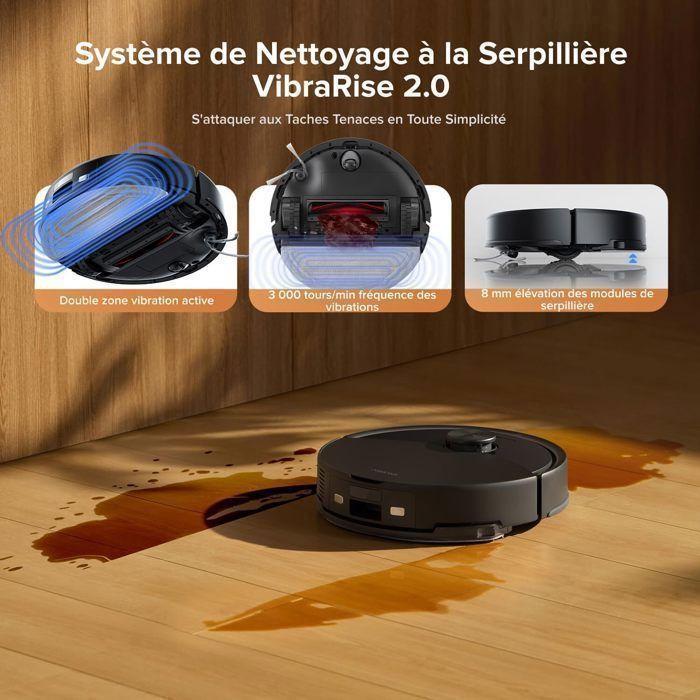 Roborock Q10 S5+ Robot Vacuum Cleaner and Mop with Docking Station, 10000 Pa Suction, VibraRise 2.0 System, Dual Anti-Tangle