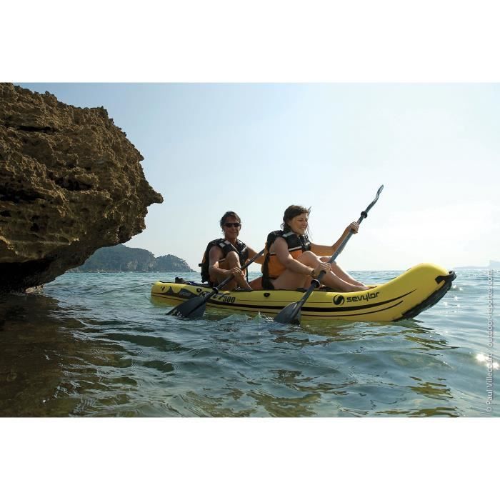 Sevylor Explorer Reef 300 Sit-on-Top Inflatable Kayak - 2 Person - Yellow and Black - 150 kg Capacity