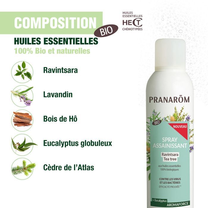Pranarom Aromaforce Desinfecterende Spray Ravintsara Tea Tree Biologisch 150ml