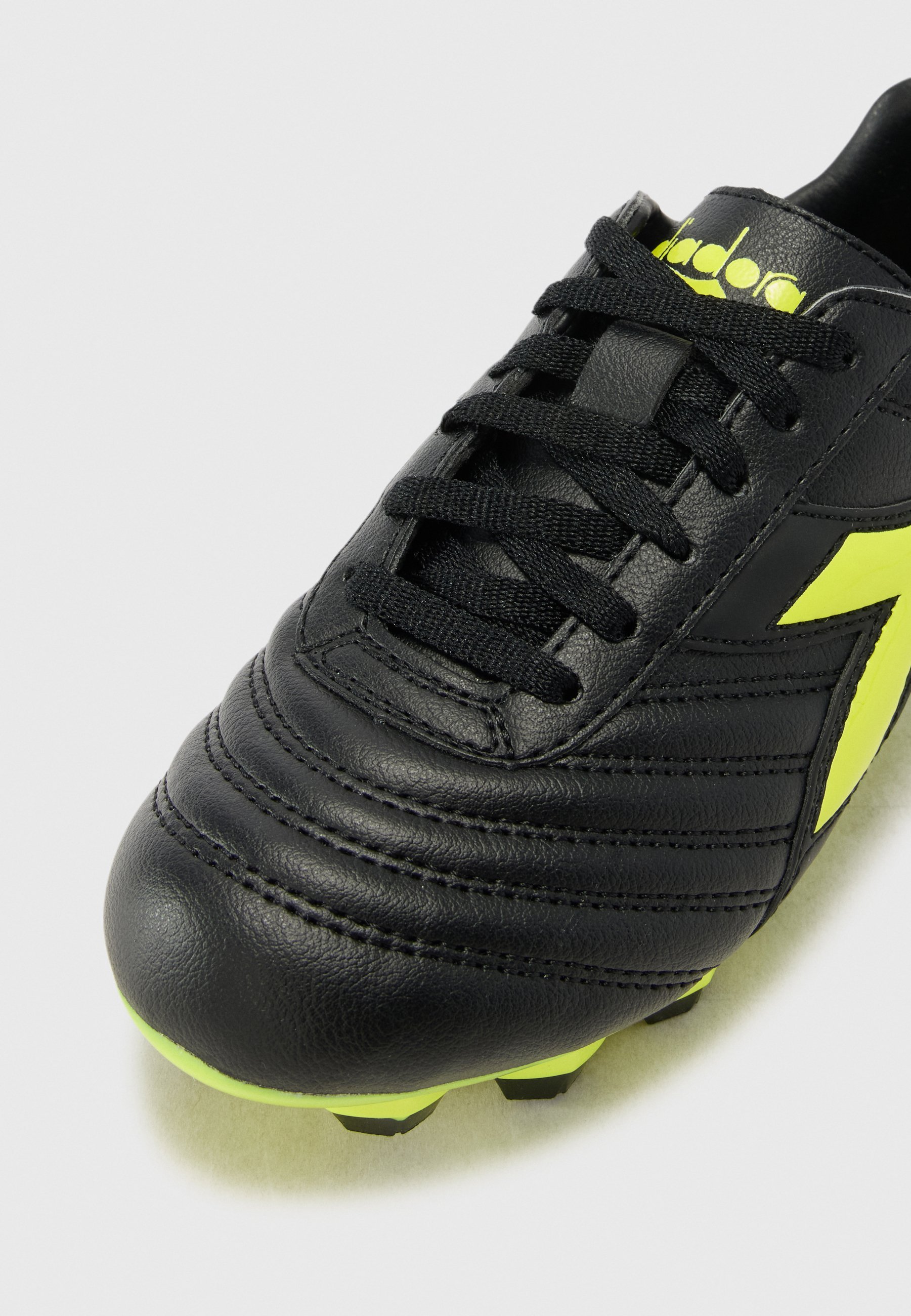 Diadora BRASIL ICON UNISEX - Fußballschuhe für festen Boden - Schwarz/Neongelb