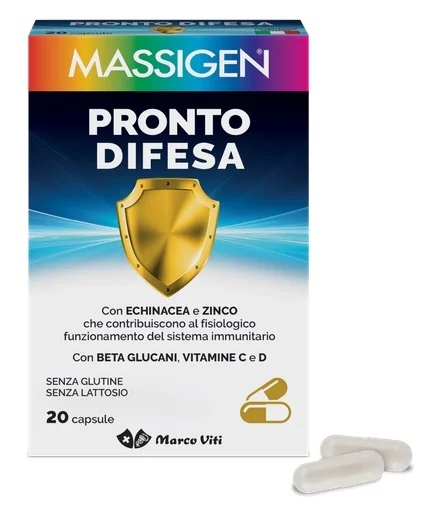 MASSIGEN Massigen Ready Defense Complément alimentaire pour le soutien immunitaire 20 capsules Complément alimentaire pour les défenses de l'organisme