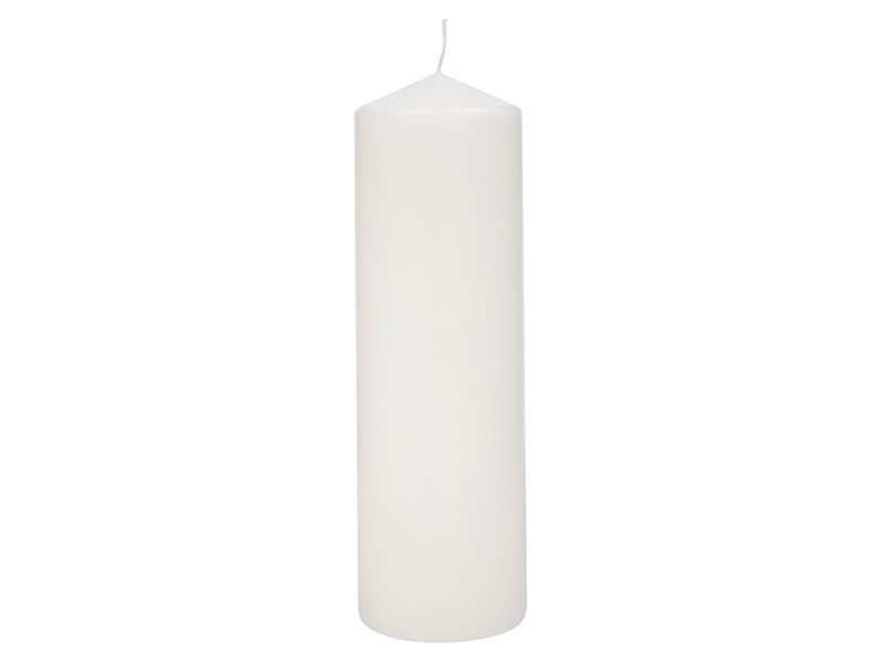 Świeca pieńkowa 25 cm biała