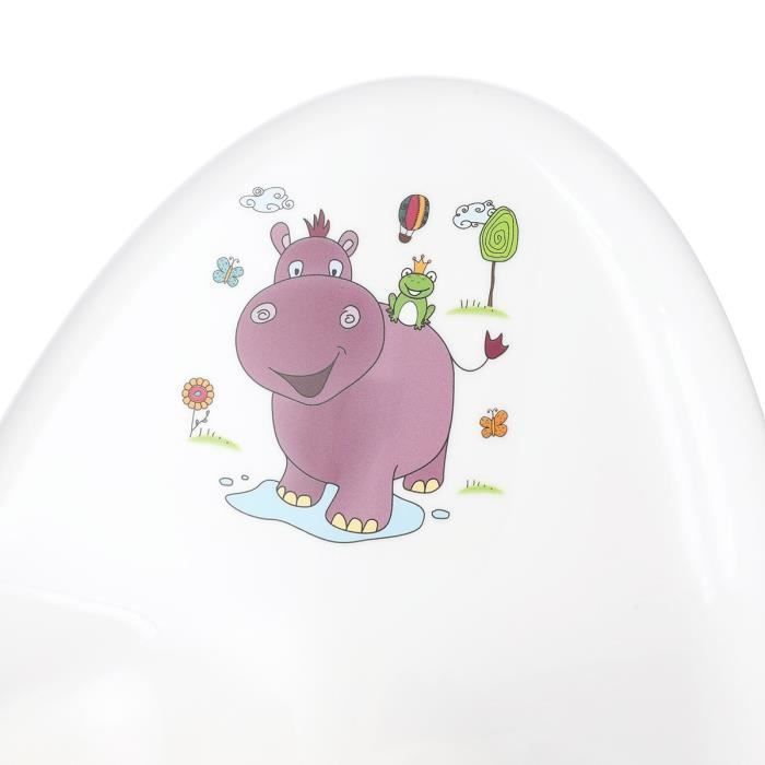 Vase de Nuit Blanc à Pieds Antidérapants MILLO BEBE - Décor Hippo - Fille - A partir de 18 mois