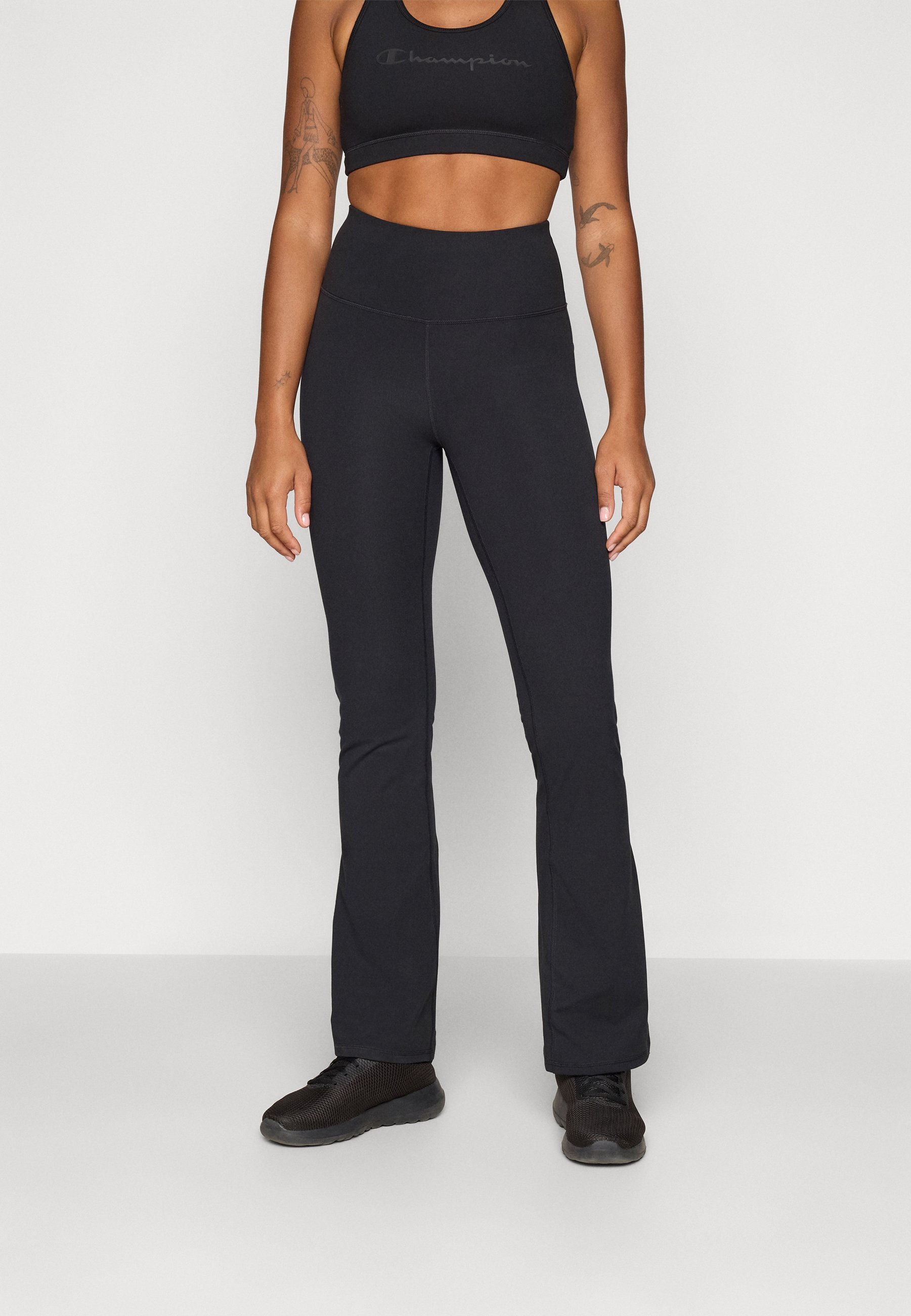 Champion TRAINING FLARE LEGGINGS INTERLOCK - Leggings - zwart