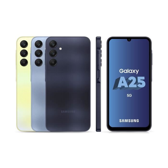 Smartphone Samsung Galaxy A25 de 128 GB, 5G, color azul medianoche.