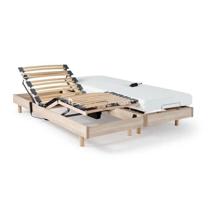 Conjunto Relaxamento: colchão + bases de cama elétricas 2x80x200cm - Espuma - Firme - TALCA Fabricado na França