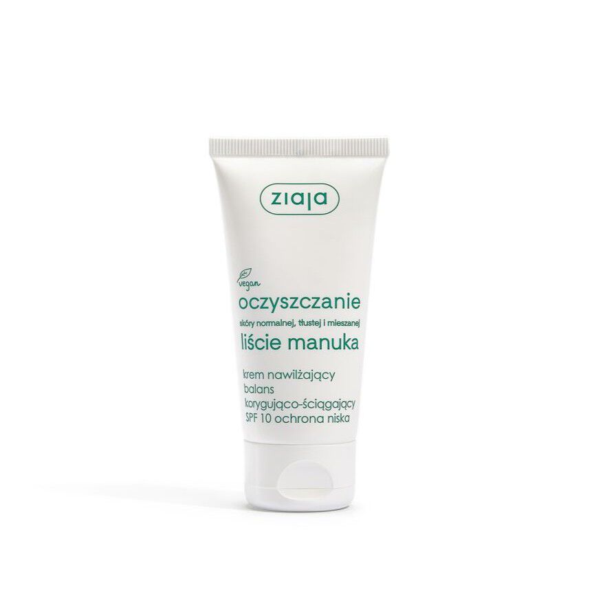Ziaja hydratačný krém na tvár, korekcia rovnováhy a sťahujúci, SPF 10, 50 ml, listy manuky