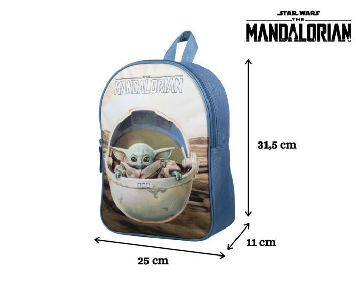 Mochila Lancheira Infantil BAGTROTTER 31cm Baby Yoda Disney Star Wars / The Mandalorian Bege