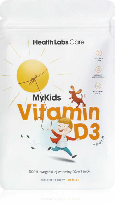 Health Labs Care MyKids Suplemento alimentar de vitamina D3 em cápsulas mastigáveis com vitamina D