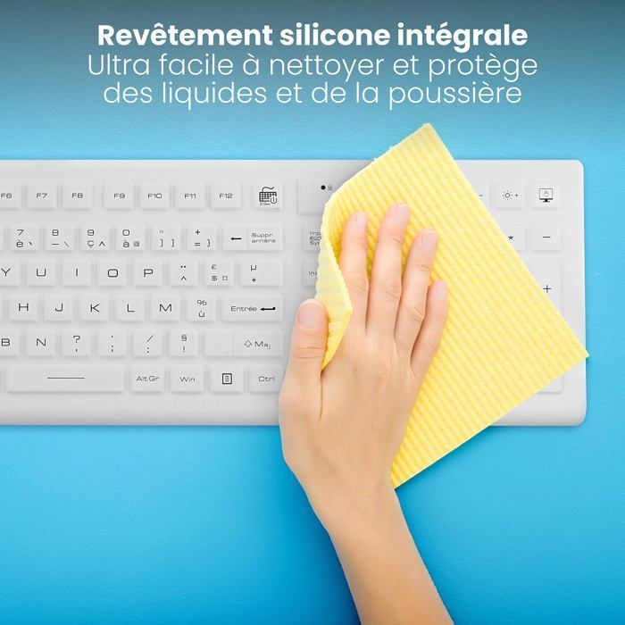 Kabelgebundene medizinische Tastatur – T'nB – IP68 wasserdicht – Hintergrundbeleuchtung – Französisches AZERTY – Staubdicht