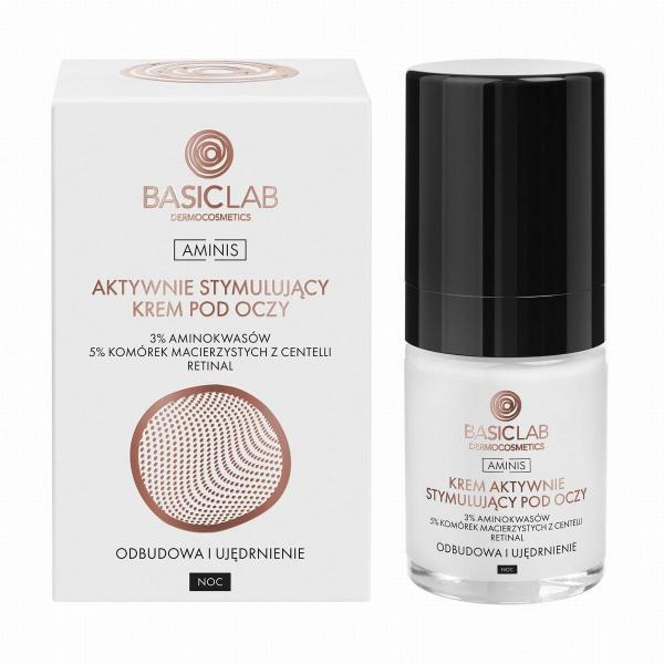 Crema de noche estimulante para el contorno de ojos BasicLab Aminis 18 ml