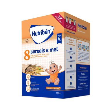 Nutribén Papa Não Láctea Bebé 8 Cereais e Mel      600 gr 600 gr