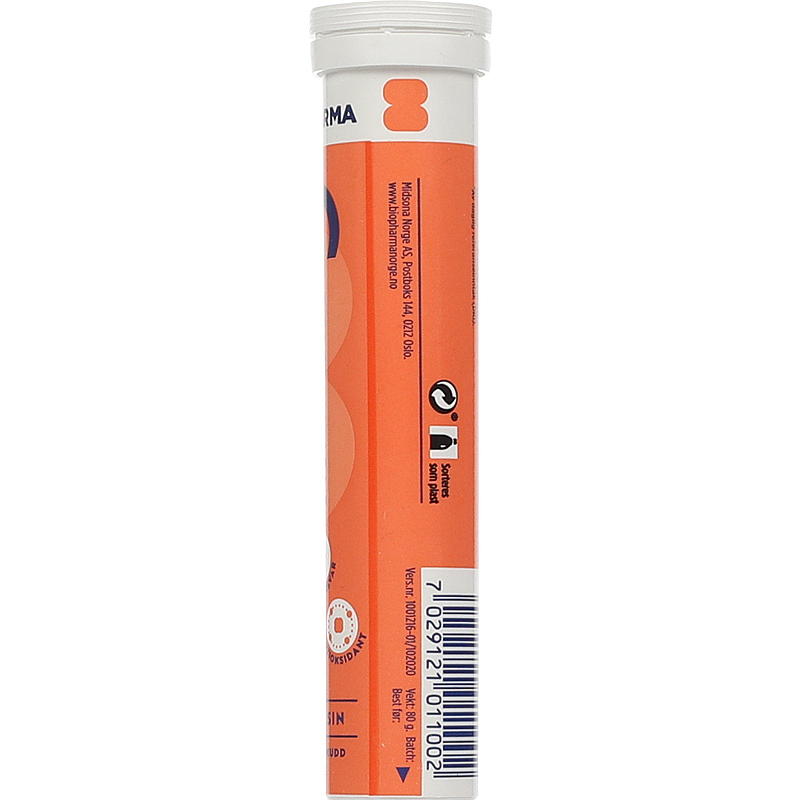 Biopharma Vitamine C 20 comprimés orange, comprimés de soda, Biopharma