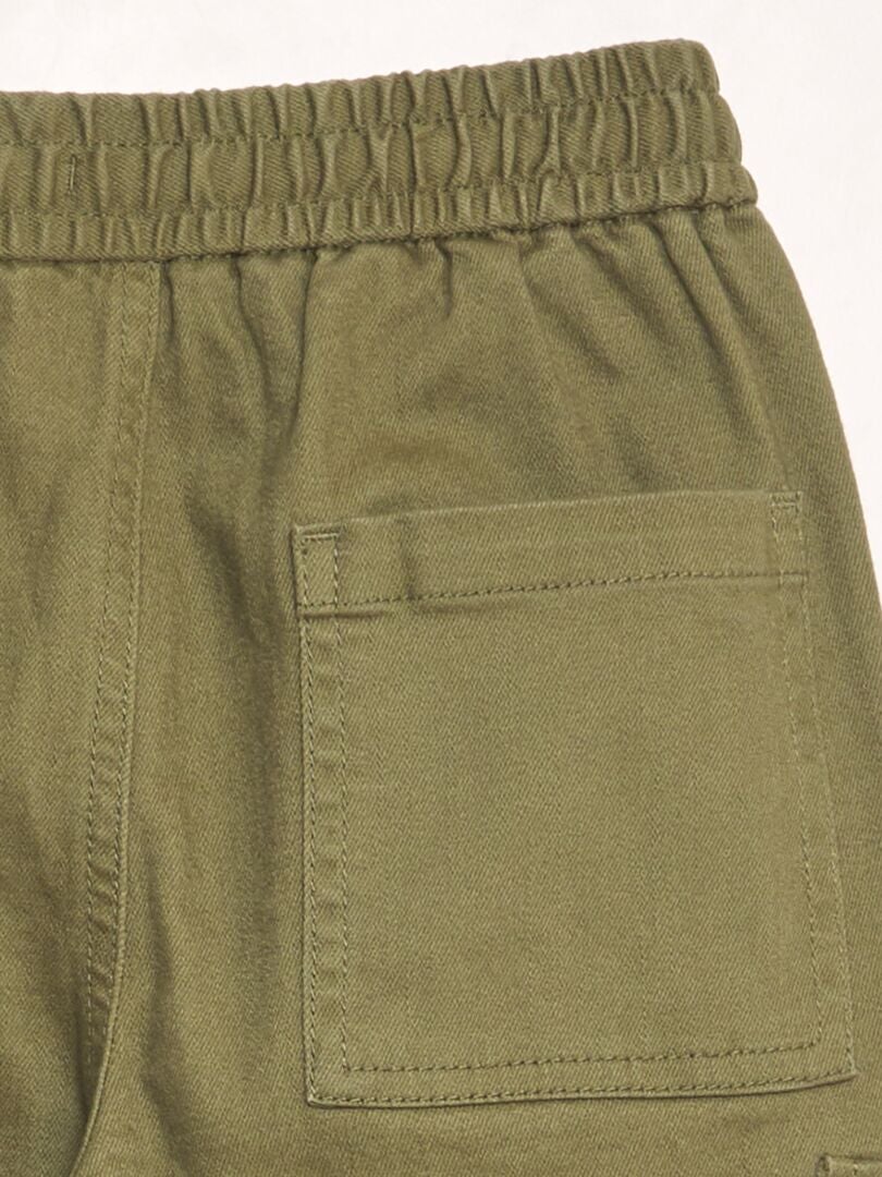 Pantalones deportivos de felpa con bolsillos laterales - Verde