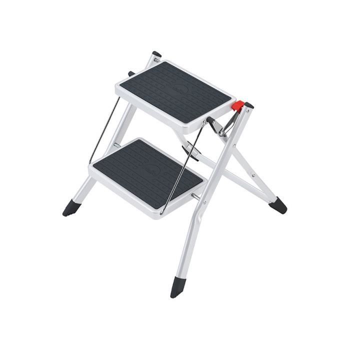 Taburete plegable antideslizante de acero de 2 peldaños Hailo Mini