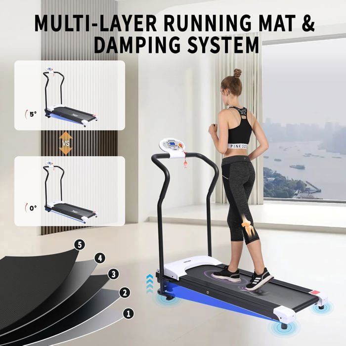ISE Tapis de Course pliable Electrique occasion,  Moteur750 W Silencieux,  Ecran LCD, 5 Programmes,  Roues de Transport, SY-1001-R