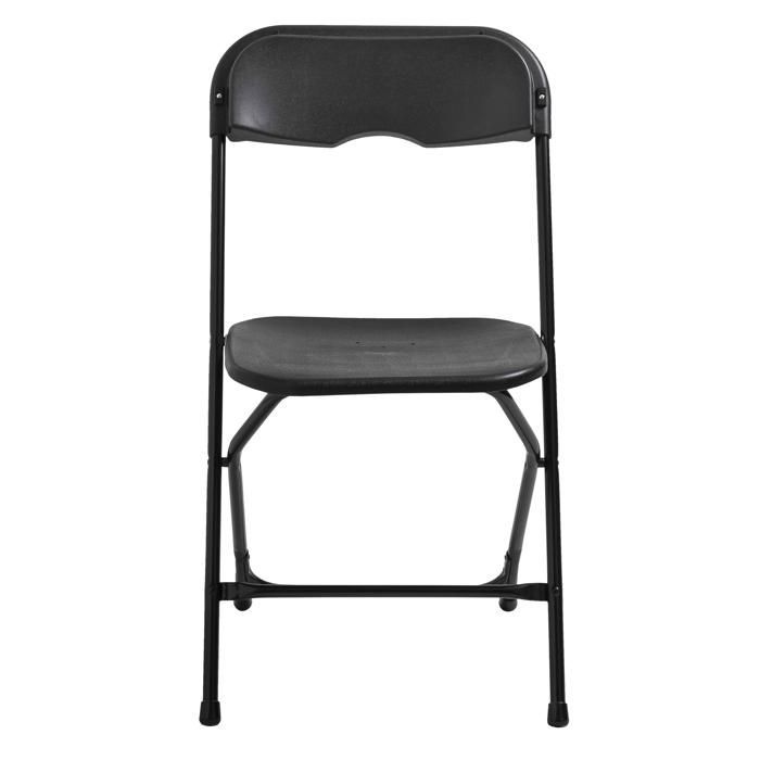 Cadeira dobrável - Sem marca - Conjunto de 6 - Aço revestido com epóxi - Polietileno de alta densidade - Preta