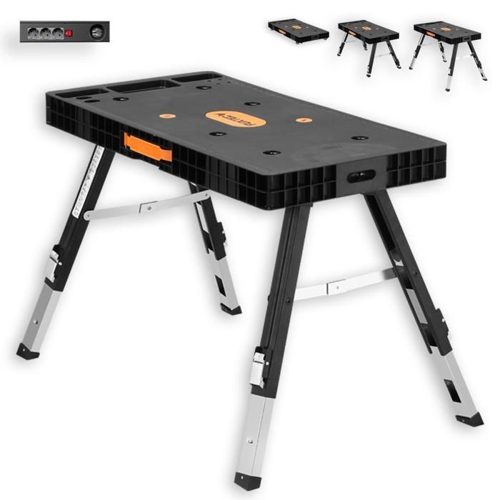 Banco de trabajo plegable - FUXTEC FX-WB - mesa de trabajo, andamio, caballete, mesa rodante