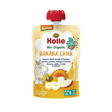 Holle tyrės pakeliai bananų/obuolių/mangų/abrikosų 6M 90 g 90 g