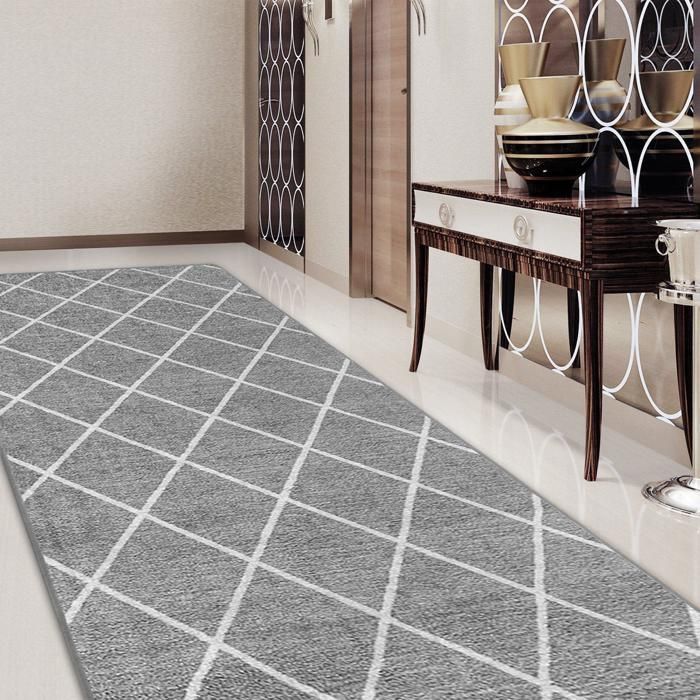 Alfombra de pasillo Cosenza, gris, 80 x 100 cm