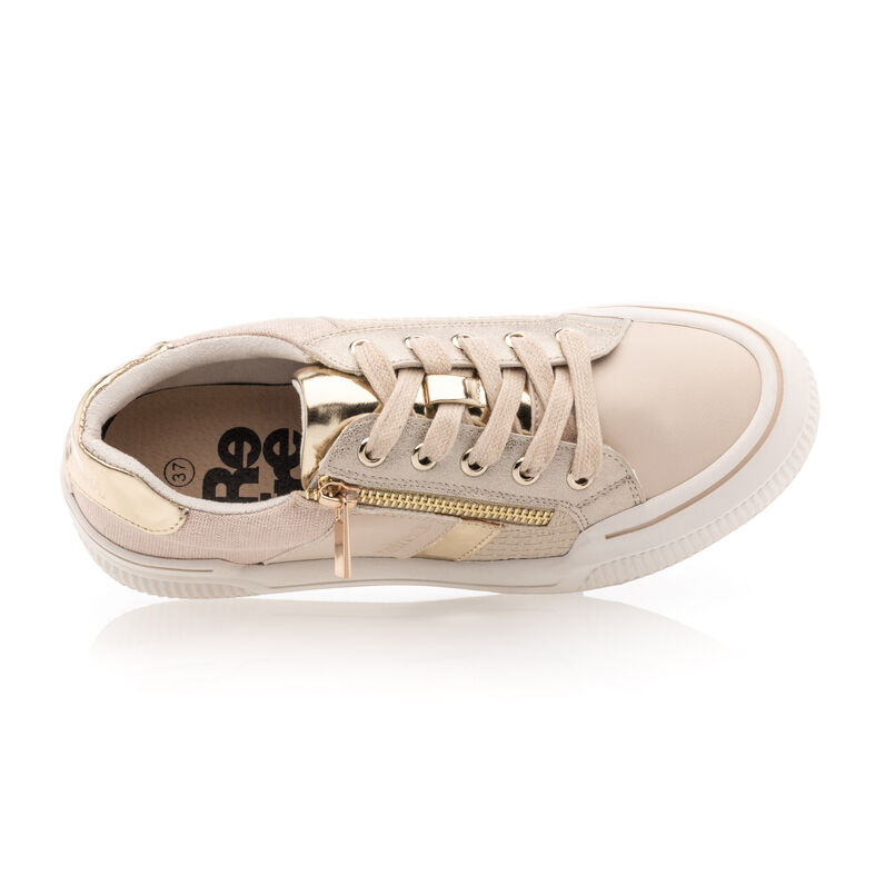 Zapatillas deportivas para mujer color beige.