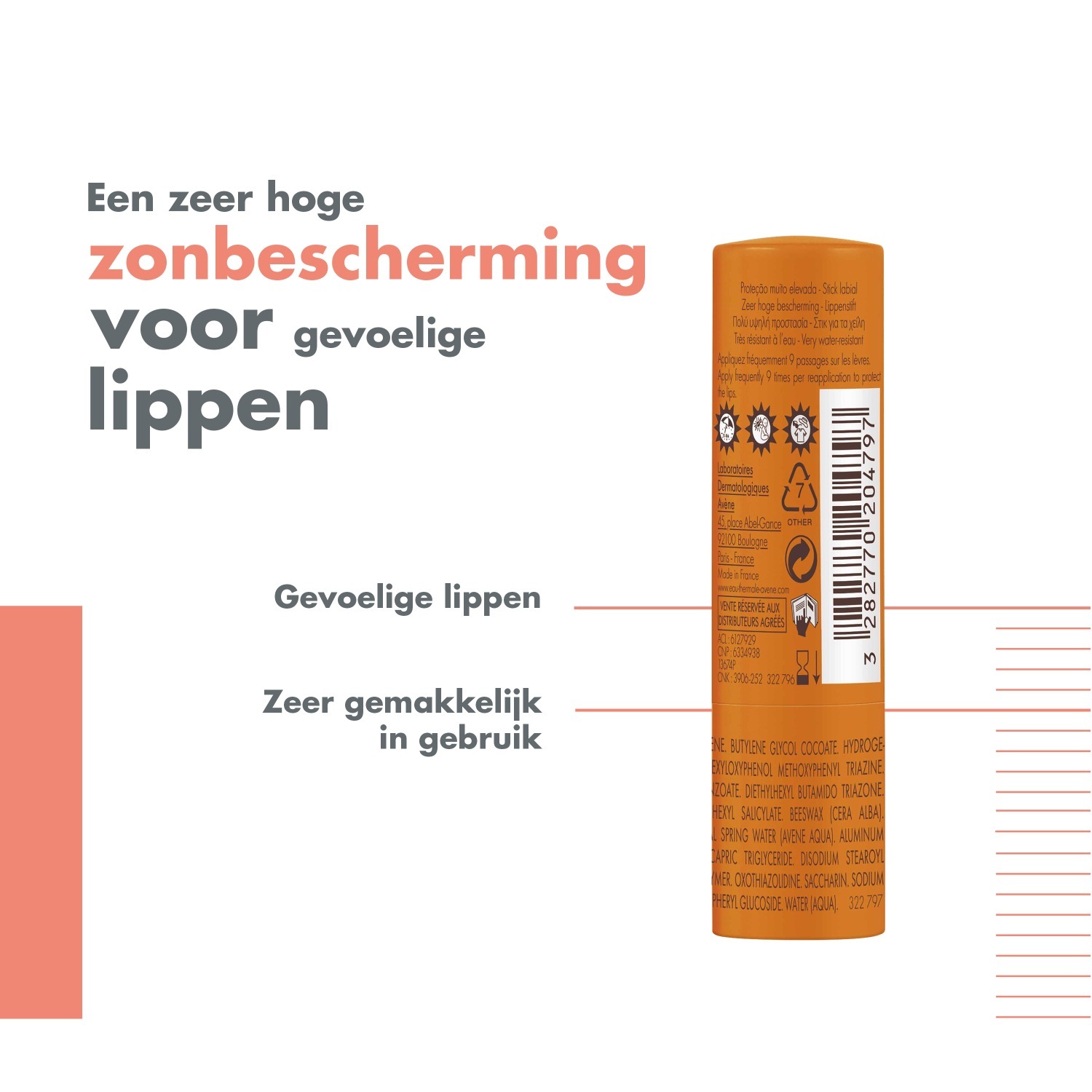 Avène saules aizsargkrēms lūpu balzams SPF50+ - 3 g