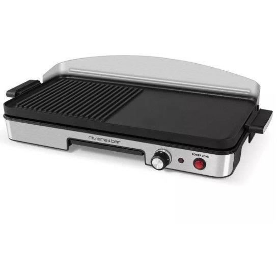 Plancha - RIVIERA & BAR - QPL365 - 1900 W Power zone - 4 à 6 personnes - 50,5 x 25,5 cm - Inox
