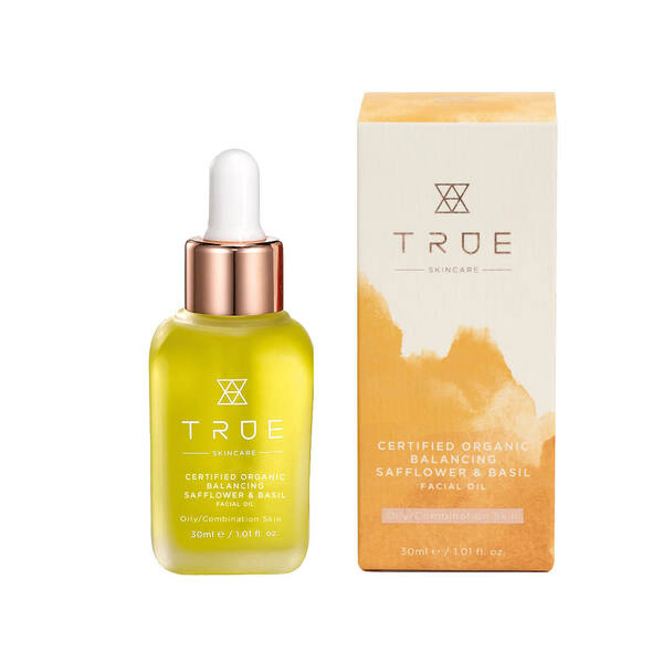 Ulei facial echilibrant TRUE Skincare cu șofrănel și busuioc 30ml
