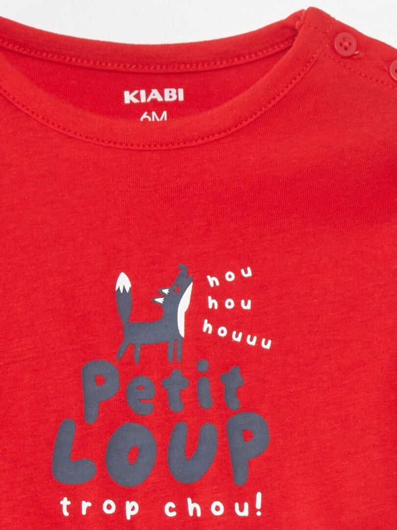 Bedrukt T-shirt met korte mouwen - ROOD